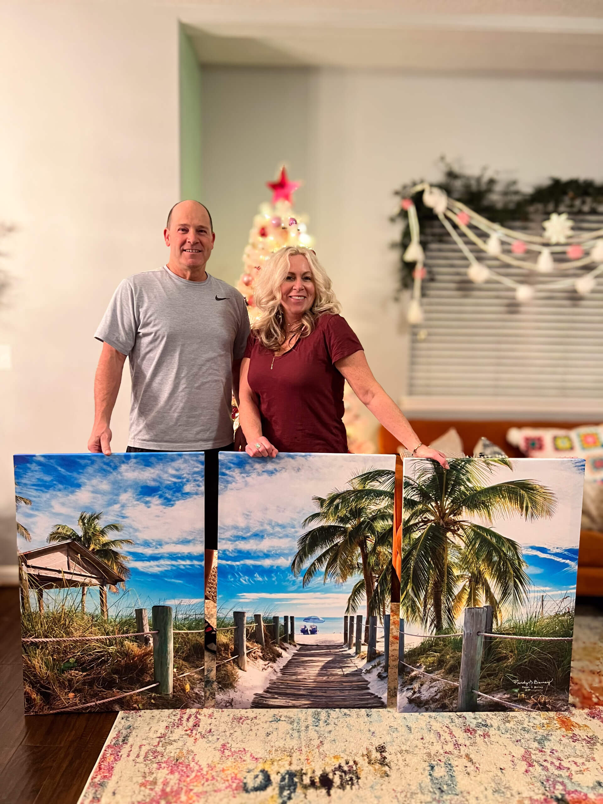 Happy Customer with 3 panel Wall Hanging - Randy G. Barney Photography